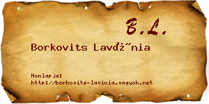 Borkovits Lavínia névjegykártya